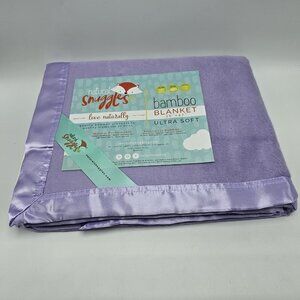 Natural Snuggles Blanket Bamboo Baby Purple Sateen Security Lovey 36x47 in